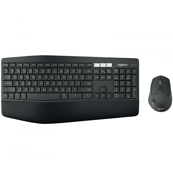 Logitech 920-008219 tastiera Mouse incluso Casa RF senza fili + Bluetooth QWERTY US International Nero (MK850 Keyboard Mouse Combo - Wireless - Warranty: 12M) - Versione UK