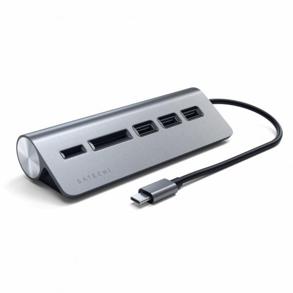 Satechi ST-TCHCRM replicatore di porte e docking station per laptop USB 3.2 Gen 1 [3.1 Gen 1] Type-C Grigio (Satechi ST-TCHCRM - hub - 3 porte)