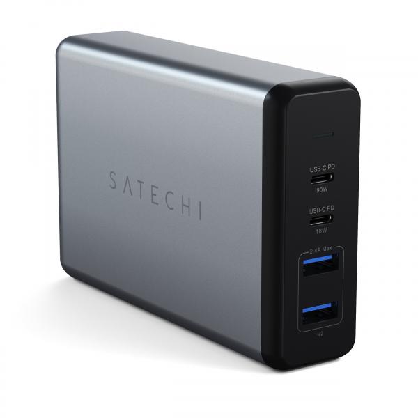 Satechi ST-TC108WM Caricabatterie per dispositivi mobili Universale Nero, Grigio AC Interno (Satechi 108W Pro USB-C PD Desktop Char)