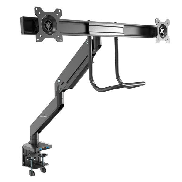 StarTech.com Braccio per doppio monitor da tavolo - 2 porte USB 3.0 - Supporto con morsetto per scrivania (DESK MOUNT DUAL MONITOR ARM - ERGONOMIC VESA MOUNT STAND)
