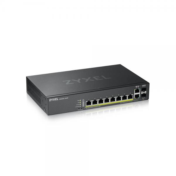 Zyxel GS2220-10HP-EU0101F switch di rete Gestito L2 Gigabit Ethernet [10/100/1000] Supporto Power over Ethernet [PoE] Nero (Zyxel GS2220-10HP - Switch - gestito - 8 x 10/100/1000 [PoE+] + 2 x combo G