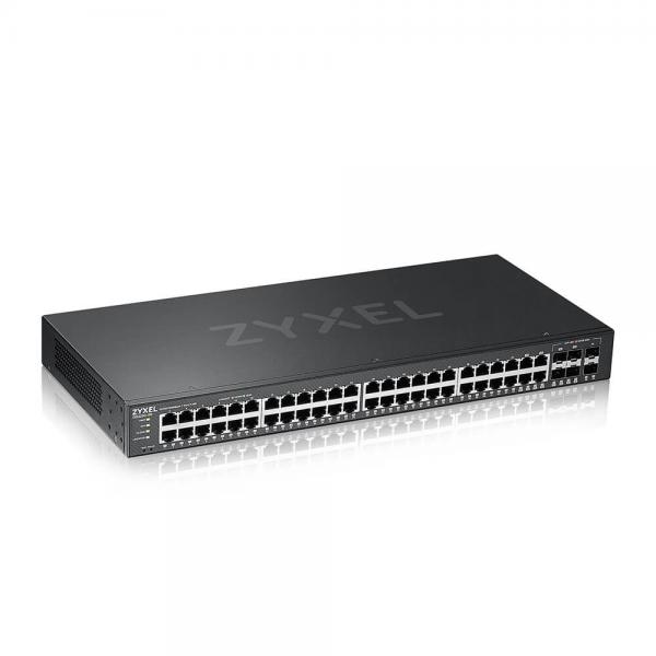 Zyxel GS2220-50-EU0101F switch di rete Gestito L2 Gigabit Ethernet [10/100/1000] Nero (Zyxel GS2220-50 - Switch - gestito - 44 x 10/100/1000 + 4 x combo Gigabit SFP + 2 x Gigabit SFP - montabile su r