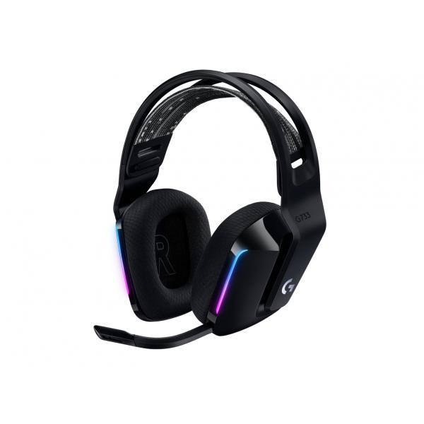 Logitech G 981-000864 cuffia e auricolare Wireless A Padiglione Gaming Nero (G733 LightSpeed Wireless RGB - Gaming Headset - BLACK - EMEA - Warranty: 12M)