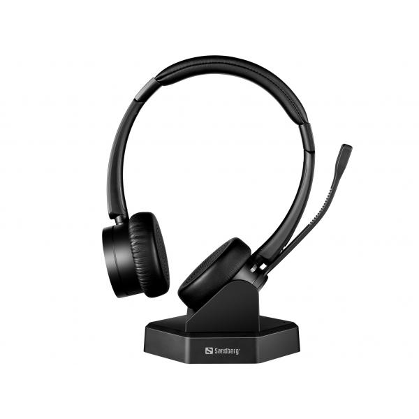 Sandberg Bluetooth Office Headset Pro+ (Wireless Office Headset Pro+ - Bluetooth Office Headset - Pro+, Headset, Head-band, Office/Call center, Black, Binaural, Volume +, Volume - Warranty: 60M)