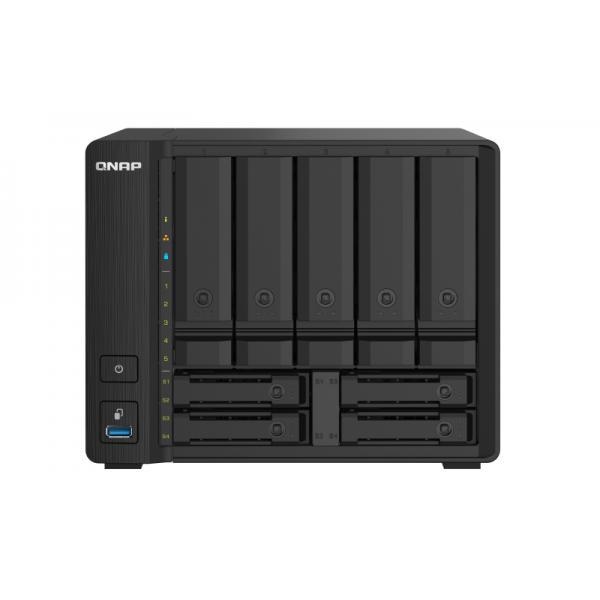 QNAP TS-932PX NAS Tower Annapurna Labs Alpine AL-324 4 GB DDR4 0 TB QNAP Turbo System Nero (9-Bay NAS AL324 64-bit quad-core 1.7GHz 4GB DDR4 SODIMM RAM [1 RAM slot max 16GB] 5 x 3.5in and 4 x 2.5in d