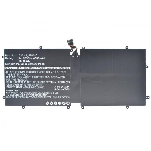 CoreParts MBXDE-BA0065 ricambio per laptop Batteria (Laptop Battery for Dell - 68.08Wh 14.8V 4600mAh 68Wh - Li-Pol 14.8V 4600mAh Black, XPS 18, XPS 18 1810, XPS 18 1820, XPS 18-1810 - Warranty: 12M)
