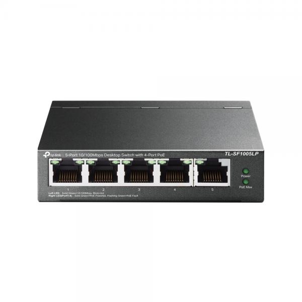 TP-Link TL-SF1005LP switch di rete Non gestito Fast Ethernet [10/100] Supporto Power over Ethernet [PoE] Nero (TP-LINK 5 PORT DESKTOP SWITCH 4 PORT POE)