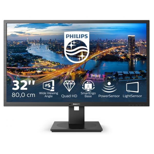 Philips B Line 325B1L/00 Monitor PC 80 cm [31.5] 2560 x 1440 Pixel 2K Ultra HD LCD Nero (32 325B1L/00&nbsp;Monitor - 32 Black IPS Monitor Quad HD Height Adjustable DisplayPort USB and HDMI)