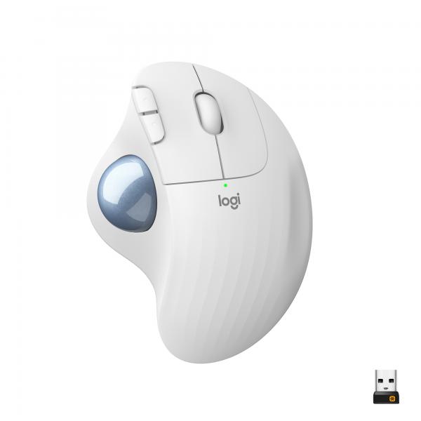 Logitech ERGO M575 (ERGO M575 Wireless Trackball - Mouse ERGO M575 Wireless - Trackball Mouse, Right-hand, Trackball, RF Wireless+Bluetooth, 2000 DPI, White - Warranty: 12M)