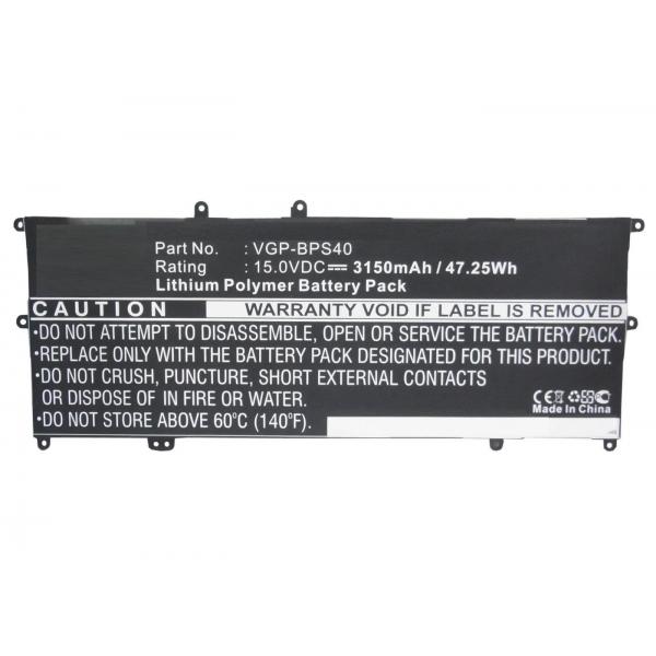 CoreParts MBXSO-BA0041 ricambio per laptop Batteria (Laptop Battery for Sony - 47.36Wh 14.8V 3200mAh 47Wh - Li-Pol 15V 3150mAh Black, SVF14N16CW, SVF14N26CW, SVF15N13CW, SVF15N18PW, VAIO - Warranty: