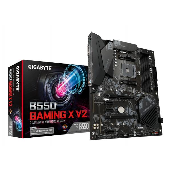 GIGABYTE B550 Gaming X V2 Scheda madre - CPU AMD Ryzen 5000, VRM a 10+3 fasi, fino a 4733 MHz DDR4, 1xPCIe 4.0 + 1xPCIe 3.0 M.2, LAN 1GbE, USB 3.2 Gen 2 (Gigabyte B550 GAMING X V2 AMD AM4 Socket Moth