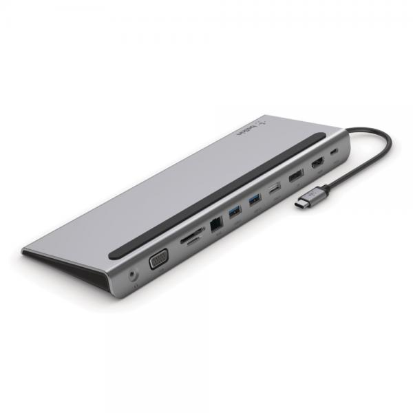 Belkin HUB MULTIMEDIALE 11 IN 1 USB-C (Notebook Dock/Port Replicator - Wired Usb 3.2 Gen 1 [3.1 Gen - 1] Type-C Black, Grey - Warranty: 12M)