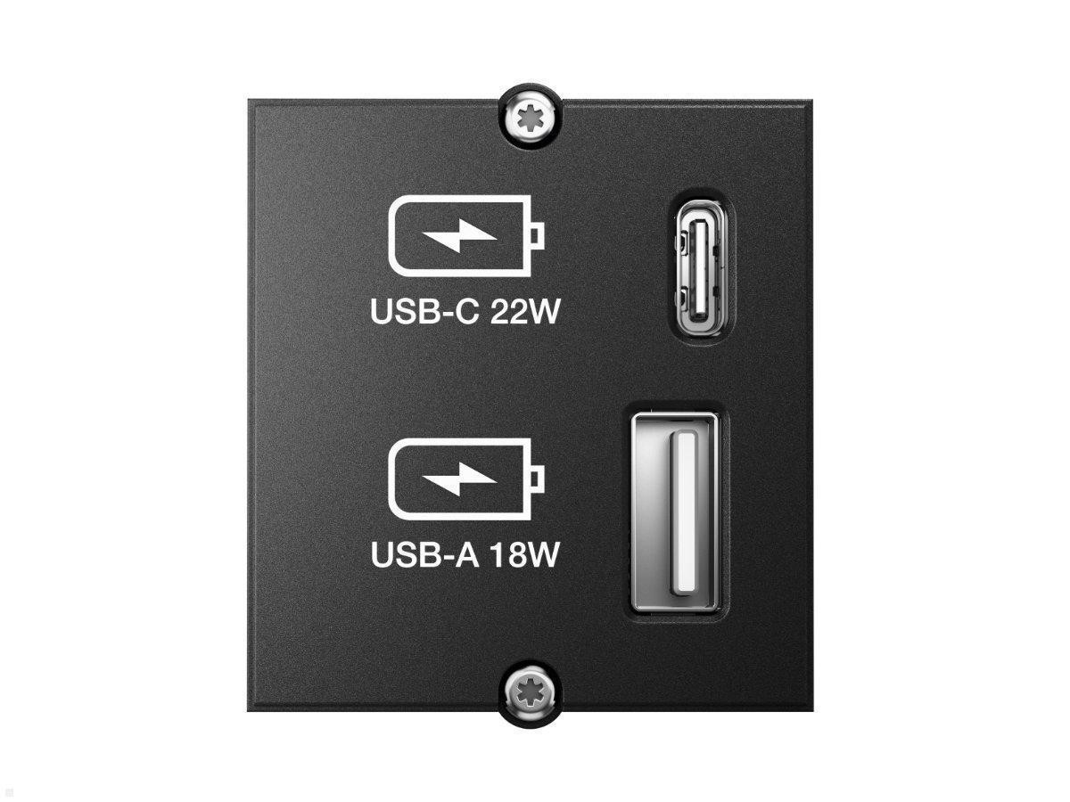 Bachmann 917.227 presa energia USB A + USB C Nero (USB A&C Charger Custom Module - 917.227, USB A + USB C, 0 - - 35 ?C, Black, IP20, 250 V, 50/60 Hz - Warranty: 24M)