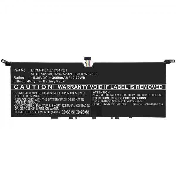 CoreParts MBXLE-BA0262 ricambio per laptop Batteria (Laptop Battery for Lenovo - 38.48Wh 14.8V 2600mAh 38Wh - Li-Pol 14.8V 2600mAh Black for Lenovo Notebook, Laptop IdeaPad 730S 13, IdeaPad - Warrant