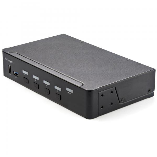 StarTech.com KVM Switch HDMI a 4 porte - Monitor singolo 4K 60Hz Ultra HD HDR - Switch KVM HDMI 2.0 per PC con 2 porte USB 3.0 Hub [5Gbps] e 4x USB 2.0 HID, Audio - Commutazione con tasti rapidi - Co