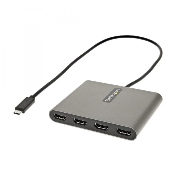 StarTech.com Adattatore USB-C a Quad HDMI, Convertitore USB-C a 4x HDMI per Monitor Windows [non supporta macOS/ChromeOS/Linux], Conforme TAA (4 PORT USB C TO HDMI ADAPTER - DONGLE USB-C QUAD HDMI DI