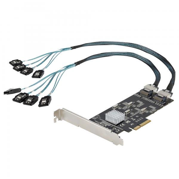 StarTech.com Scheda SATA PCI Express a 8 porte - Adattatore/convertitore PCI Express GEN 2 per SSD/HDD SATA 3 con 4 Controller Host - Scheda di Espansione SATA PCIe x 4 Gen 2 a SATA III 6 Gbps (8 POR