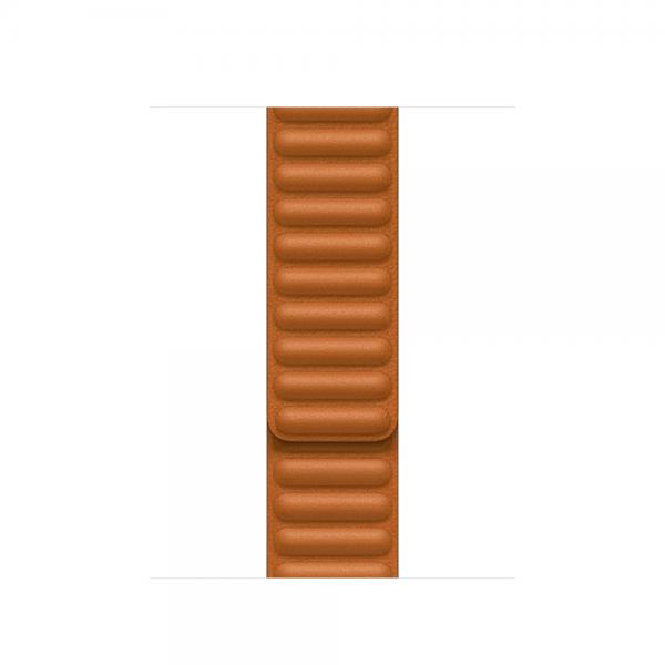 Apple Cinturino a maglie in pelle color nespola [41 mm] - M/L (-^APPLE WATCH 41 GOLD BROWN LL M/L)