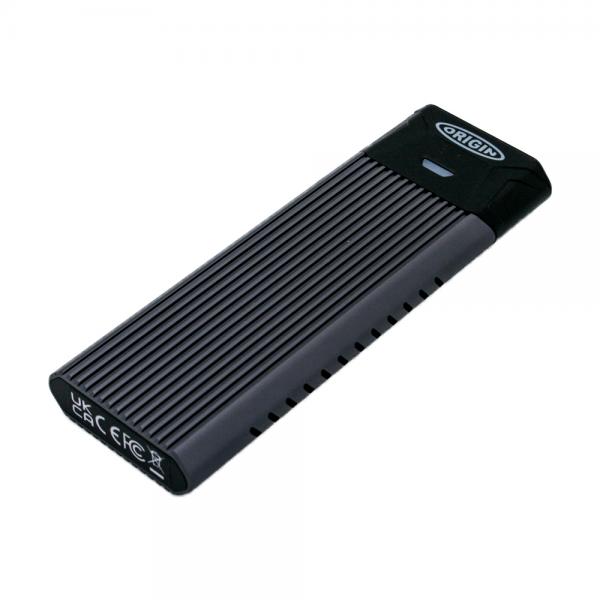 Origin Storage OSEC1TBNVME unità esterna a stato solido 1 TB USB tipo-C 3.2 Gen 2 [3.1 Gen 2] Alluminio, Grigio (Origin Inception External SSD 1TB NVMe M.2 3D TLC 80mm with C-C & C-A Cable)