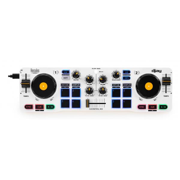 Hercules 4780921 controller per DJ 2 canali Nero, Bianco, Giallo (HERCULES DJ CONTROL MIX)