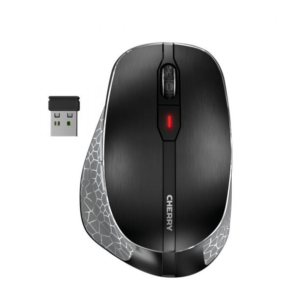 CHERRY MW 8C ERGO mouse Mano destra RF senza fili + Bluetooth Ottico 3000 DPI (CHERRY Mouse MW 8C ERGO AES Ergonomic black BT 600/1000/160)