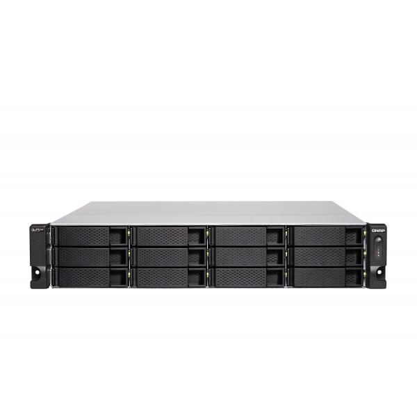 QNAP TS-H1886XU-RP-R2 NAS Armadio [3U] Intel® Xeon® D D-1622 32 GB DDR4 0 TB QuTS hero Nero, Grigio (18-Bay SATA 6Gbps [12 x 3.5in + 6 x 2.5in] 2U NAS Intel Xeon D-1622 4 cores / 8 threads up to 3.20