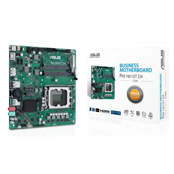 ASUS Pro H610T D4-CSM Intel H610 LGA 1700 Thin Mini ITX (ASUS PRO H610T D4-CSM S1700 Motherboard)