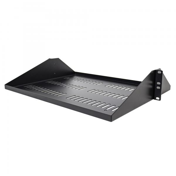 StarTech.com Mensola Rack 19 2U - Ripiano Ventilato a sbalzo per Rack 19 pollici - Per Dispositivi/Apparecchiature di rete non installabili a Rack; Montaggio Centrale - Resistente - Portata 91kg - Pr