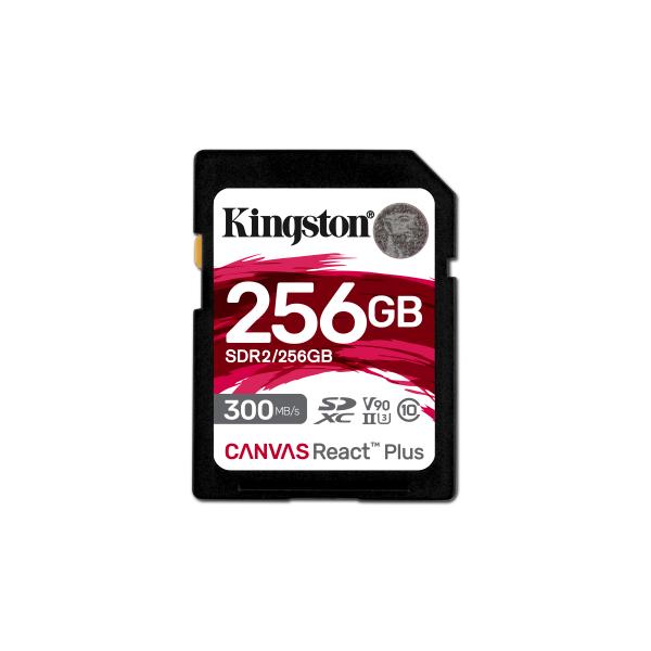 Kingston Technology 256GB Canvas React Plus SDXC UHS-II 300R/260W U3 V90 for Full HD/4K/8K (SD Card 256GB Kingston SDXC React+ 300)