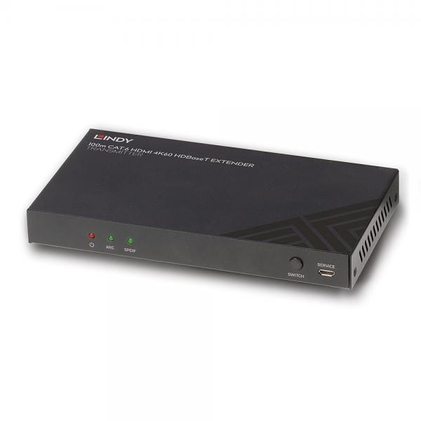 Lindy 38341 moltiplicatore AV Trasmettitore AV Nero (100M Cat.6 Hdmi 4K60 Hdbaset - Transmitter - Warranty: 24M)