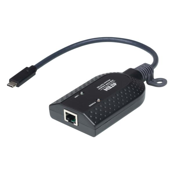 ATEN Adattatore KVM Virtual Media USB-C (ATEN KA7183 - Keyboard / video / mouse [KVM] adapter - RJ-45 [F] to USB-C [M] - for ATEN CN9850, KVM over IP KN1132VB)