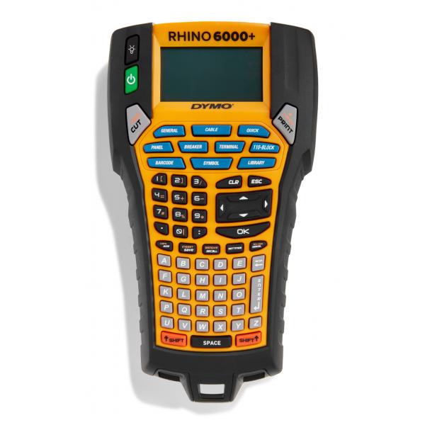 DYMO Rhino 6000+ Etichettatura industriale con custodia § Etichettatrice ricca di funzioni con connessione al PC (Rhino 6000 - DYMO RhinoT 6000+, ABC, - Direct thermal, Wired, Yellow - Warranty: 12M)