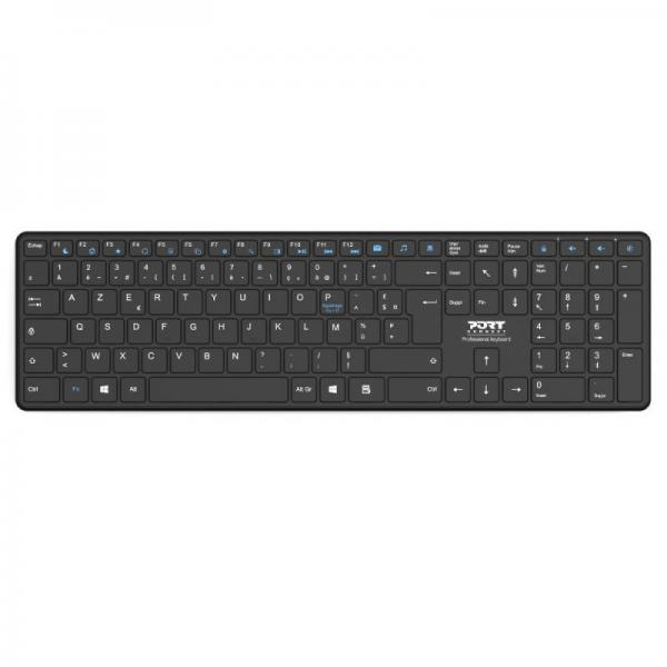 Port Designs 900903-R-UK tastiera Casa Bluetooth QWERTY Inglese UK Nero (KEYBOARD OFFICE PRO RECHARGEAB BLUETOOTH NO DONGLE HA 900903-R-UK) - Versione UK