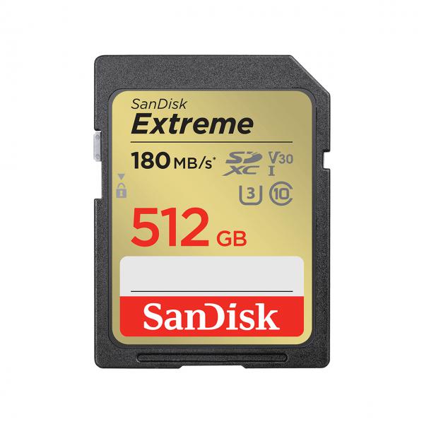 SanDisk Extreme 512 GB SDXC UHS-I Classe 10 (SanDisk Extreme - Scheda di memoria flash - 512 GB - Video Class V30 / UHS-I U3 / Class10 - UHS-I SDXC)