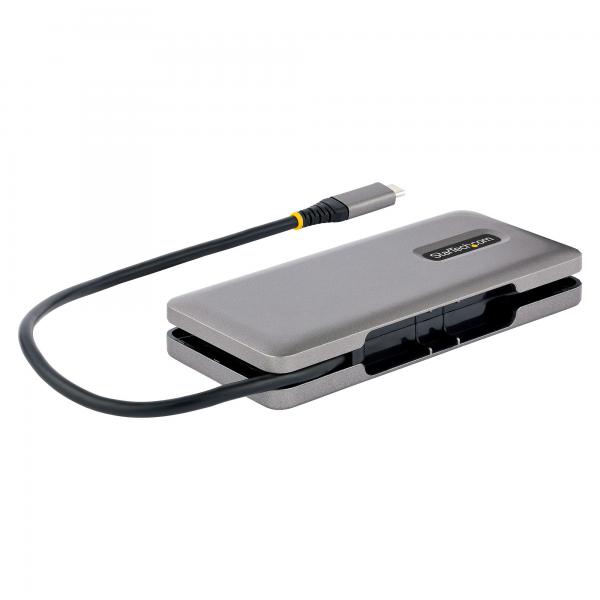 StarTech.com Hub USB-C a 4 porte - Multipresa USB Type-C Portatile con Power Delivery 100W Pass-Through - Ciabatta USB 3.1 10Gbps con cavo avvolgente da 25 cm - Splitter/Replicatore di Porte USB-C 3.