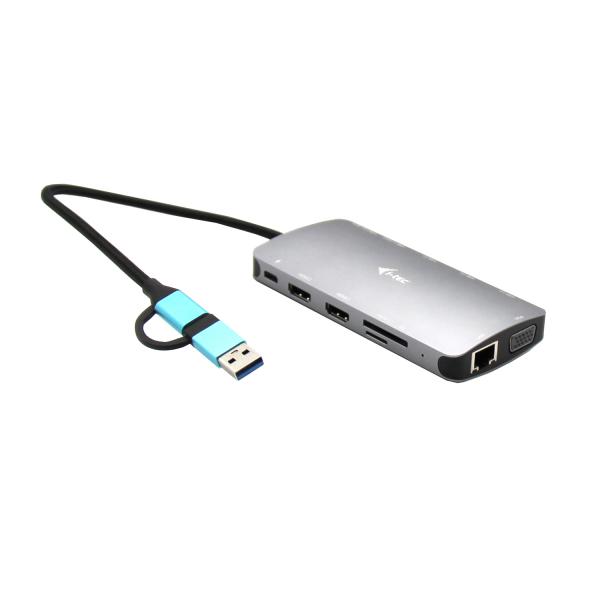 i-tec USB 3.0 USB-C/Thunderbolt 3x Display Metal Nano Dock with LAN + Power Delivery 100 W (I-TEC USB 3.0 3X LCD NANO DOCK - USB 3.0 USB-C/TB3 LAN PD 100W)