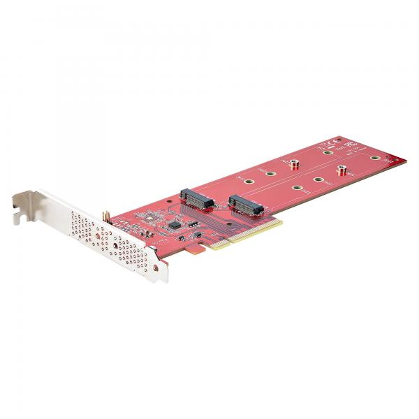 StarTech.com Adattatore PCI Express M.2 NVMe - Scheda Adattatore PCIe 4.0 x8 x16 a Doppio SSD M.2 NVMe or AHCI, 7.8Gbps per disco - Biforcazione richiesta - Compatibile con Windows/Linux (PCIE M.2 AD