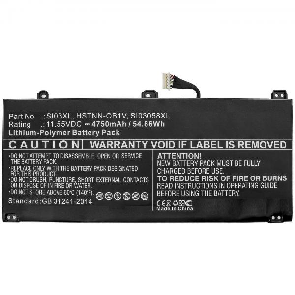 CoreParts MBXHP-BA0273 ricambio per laptop Batteria (Laptop Battery for HP 54.86Wh - 11.55V 4750mAh 54.86Wh - Li-Polymer 11.55V 4750mAh for HP Chromebook 14B - Warranty: 12M)