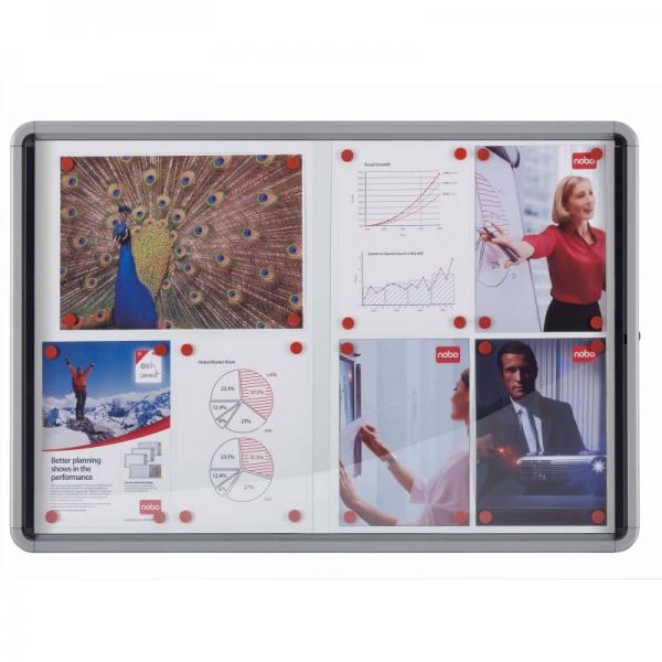Nobo Bacheca per interni-fondo magnetico 15xA4 anta scorrevole (Nobo 1902609 Premium Plus Magnetic Lockable Notice Board 15xA4)