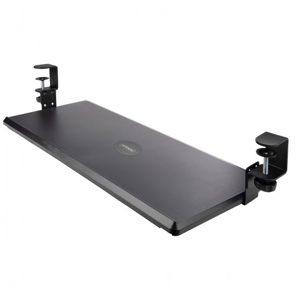 StarTech.com Porta tastiera estraibile per scrivania; Ripiano estraibile ergonomico per tastiera con morsetto a C, Mensola scorrevole per tastiera e mouse regolabile in altezza; Fino a 12Kg (UNDER-DE
