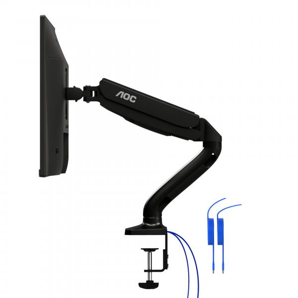 AOC AS110DX Supporti a parete per TV 81,3 cm [32] Scrivania Nero (AOC AS110DX - Mounting kit [monitor arm, clamp mounting base, grommet mount] - adjustable arm - for LCD display - gas spring - alumin