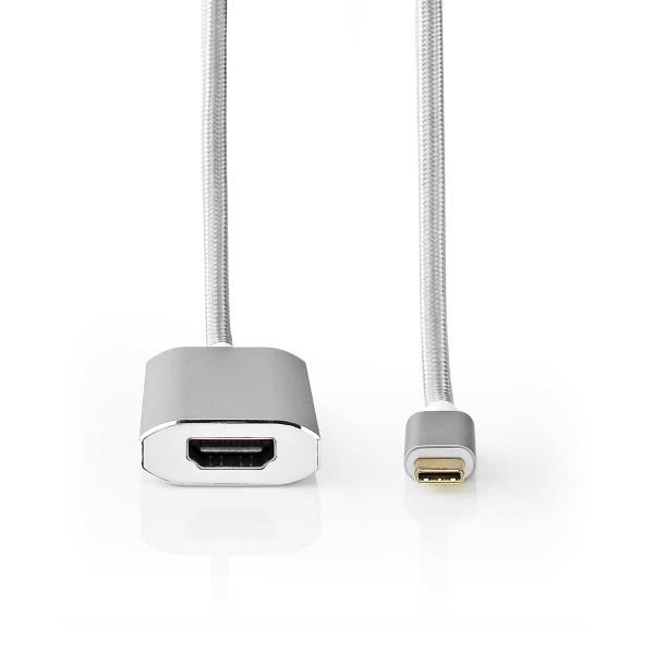 Nedis CCTB64680AL20 cavo e adattatore video 2 m HDMI tipo A [Standard] USB tipo-C Argento (Nedis video/audiokabel - HDMI / USB 3.)