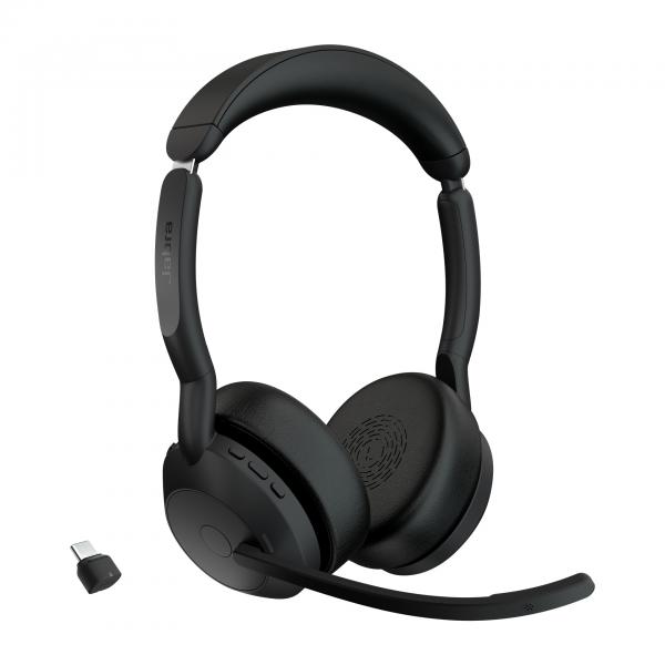 Jabra Evolve2 55 Auricolare Wireless A Padiglione Ufficio USB tipo-C Bluetooth Base di ricarica (Jabra Evolve2 55 UC Stereo - Headset - on-ear - Bluetooth - wireless - active noise cancelling - USB-C