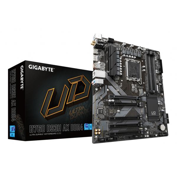 GIGABYTE B760 DS3H AX DDR4 Scheda Madre - Supporta processori Intel Core 14ª generazione, VRM digitale a 8+2+1 fasi, fino a 5333MHz DDR4 [OC], 2x PCIe 4.0 M.2, Wi-Fi 6E, GbE LAN, USB 3.2 Gen 2 (GIGAB