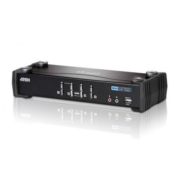ATEN CS1764A switch per keyboard-video-mouse [kvm] Nero (ATEN CubiQ CS1764A - KVM / audio switch - 4 x KVM / audio - 1 local user - desktop)