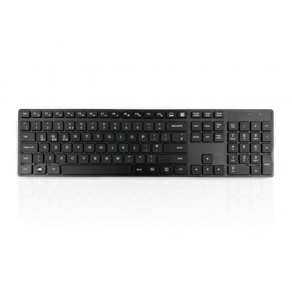 Accuratus KYBAC301-BTBLK tastiera Universale RF senza fili + Bluetooth QWERTY Inglese UK Nero (Accuratus 301 Wireless Multi-Device - Dual Bluetooth 5.2 & RF 2.4GHz Wireless Multidevice Multimedia Sli