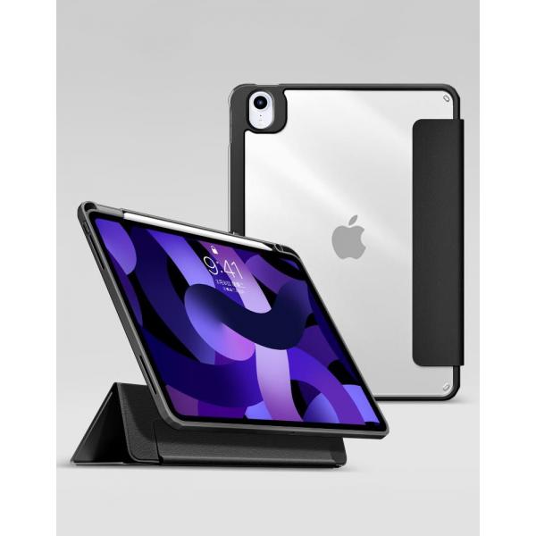 eSTUFF ES68202151-BULK custodia per tablet Custodia a libro Nero (iPad Air 5/4 10.9 BOSTON - Detachable Mirror Pencil - Case. Black front/Transparent back. Corner protection - Warranty: 24M)