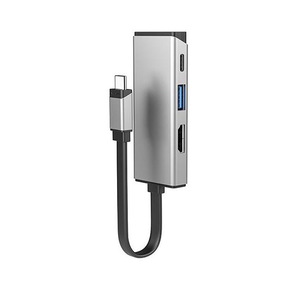 ALOGIC ULCHDACPD-SGR replicatore di porte e docking station per laptop USB 3.2 Gen 1 [3.1 Gen 1] Type-C Argento (ALOGIC MAGFORCE TRIO 3IN1 - ADAPTER [USB-C TO HDMI + USB-A +)