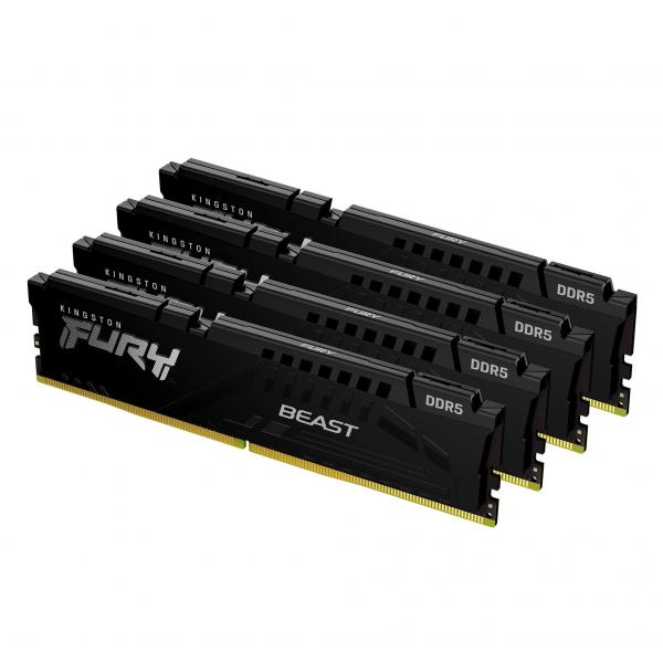 Kingston Technology FURY Beast 128 GB 5200 MT/s DDR5 CL40 DIMM [Kit da 4] Black XMP (Kingston FURY Beast - 128GB:4x32GB - D)