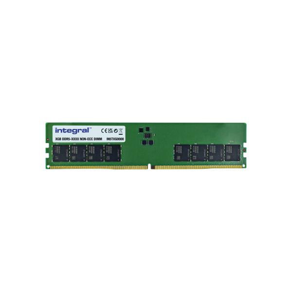 Integral KF548C38BB-8-IN memoria 8 GB 1 x 8 GB DDR5 288-pin DIMM (8GB PC RAM MODULE DDR5 4800MTs PC5-38400 UNBUFFERED NON-ECC DIMM 1.1V 1GX16 CL40 INTEGRAL)
